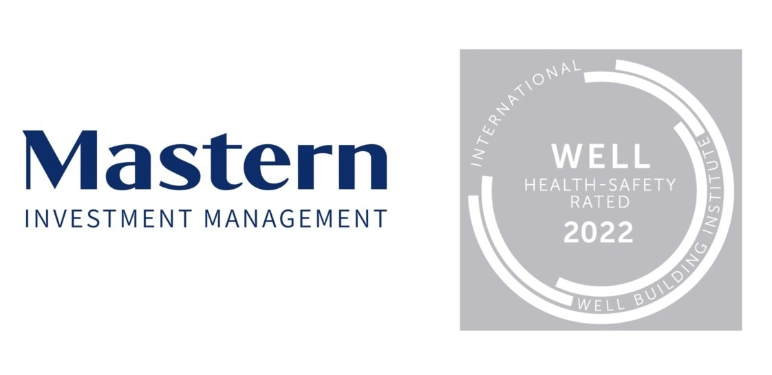 마스턴투자운용 CI와 WELL HSR 인증 마크.(마스턴투자운용 제공)
