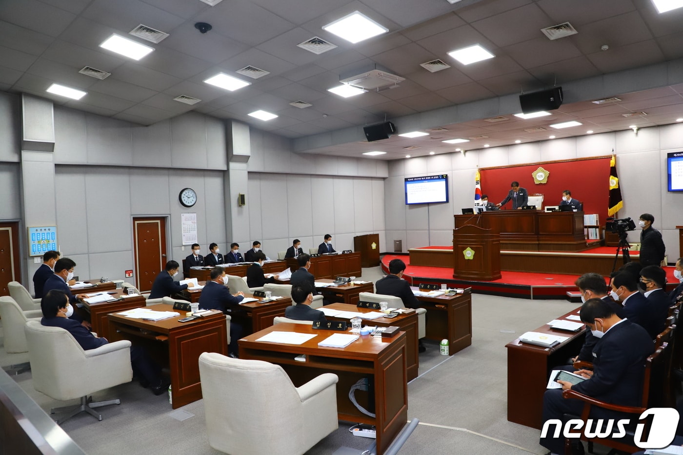  전북 고창군의회 제294회 제2차 정례회가 16일 개회하고 다음 달 16일까지 31일 간의 의정활동에 들어갔다. 고창군의회 본회의장(고창군의회 제공)2022.11.16/뉴스1  