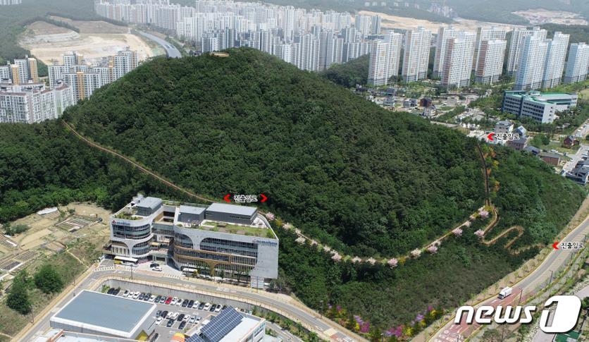 무장애 나눔길이 조성될 왕배산 (화성시 제공)