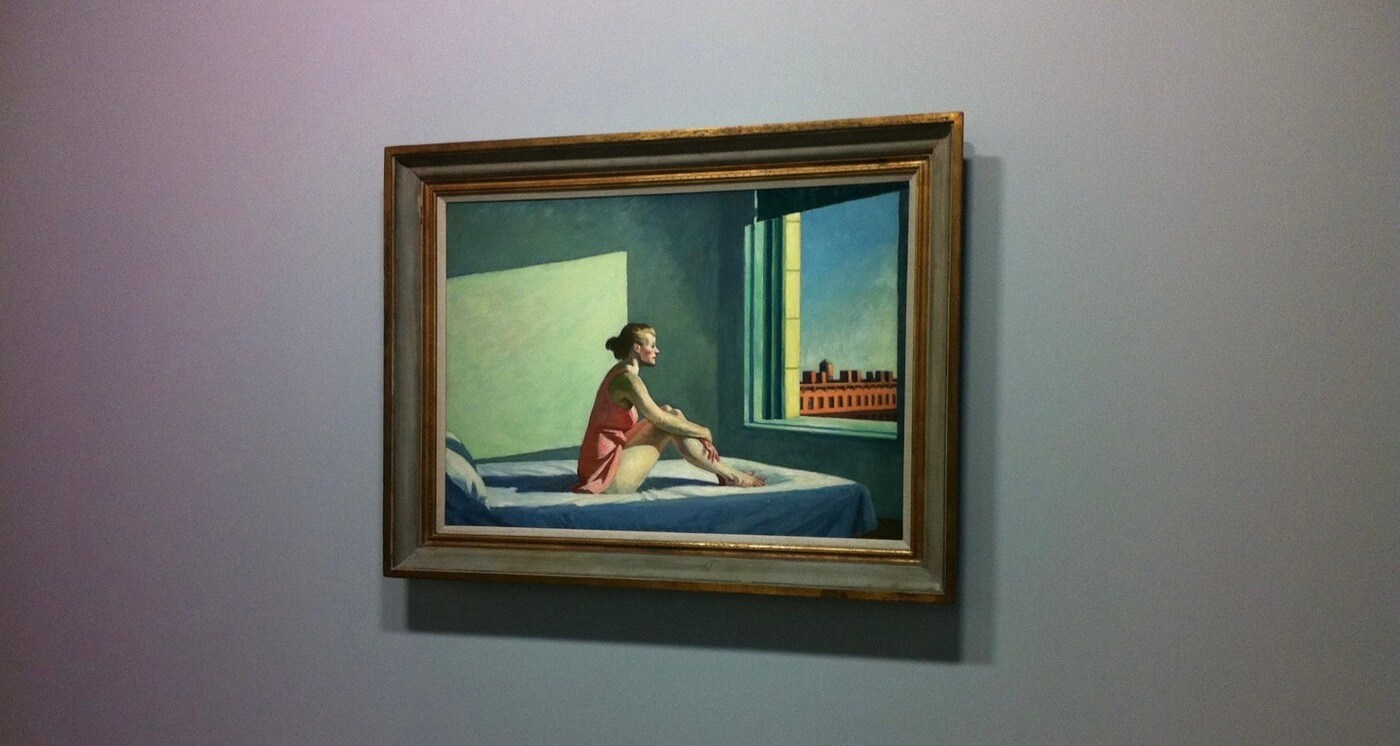지난 2013년 프랑스 파리에서 열린 '에드워드 호퍼'전(展)에 전시된 '모닝선'(Morning Sun). 김일창 기자