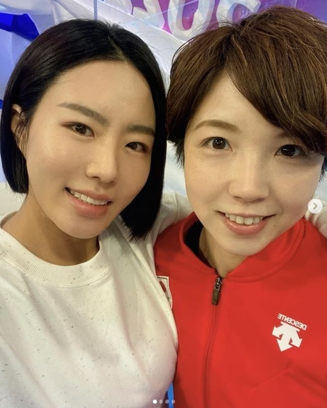이상화와 고다이라 나오(일본)가 2022 베이징 동계올림픽에서 재회했다.(이상화 SNS 캡처) ⓒ 뉴스1