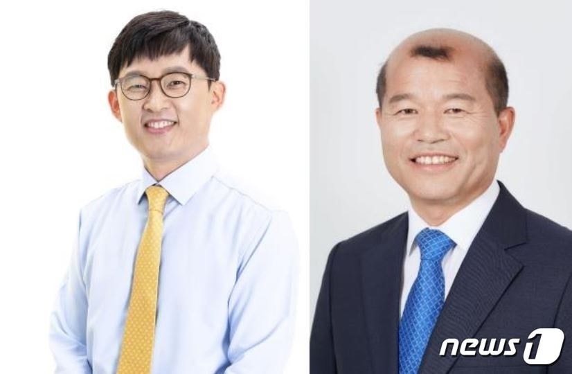 사진왼쪽부터 정의당 이주현 지역위원장, 무소속 이기영 후보. ⓒ 뉴스1