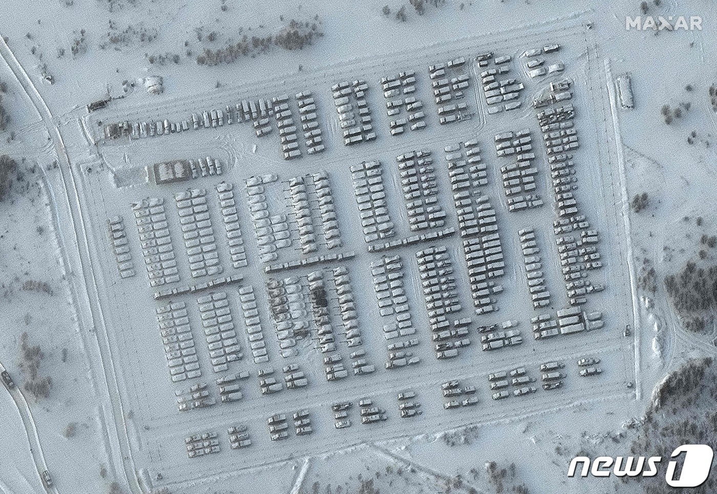 맥사테크놀로지가 지난 1일 공개한 지난달 러시아 측 우크라이나 국경 지대 모습. ⓒ AFP=뉴스1