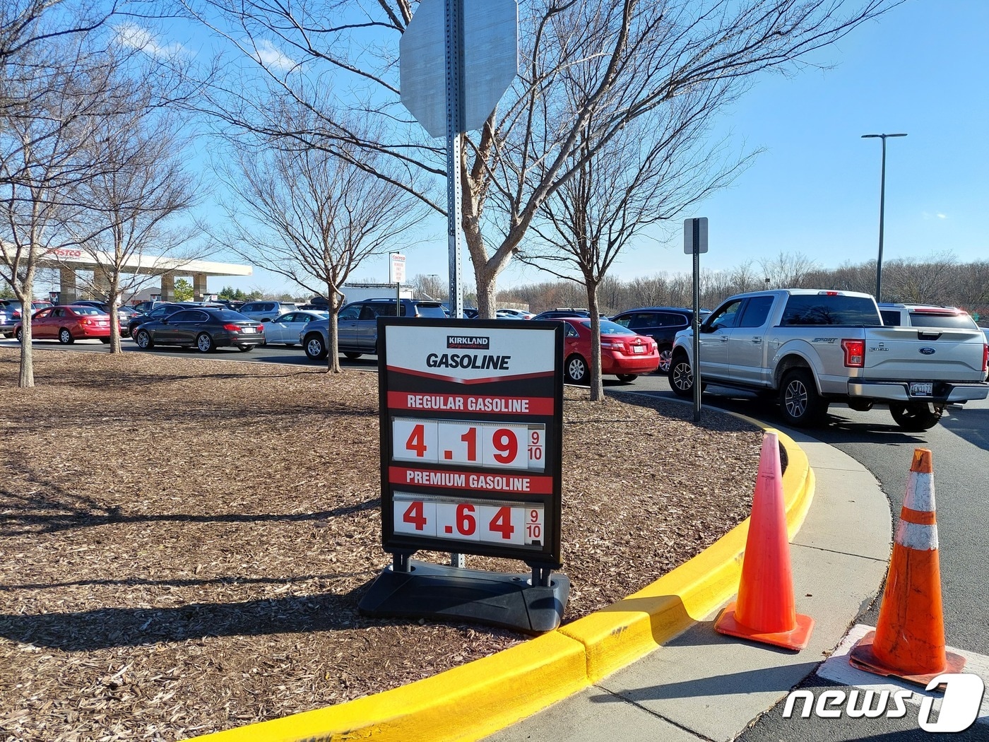 미국 버지니아주에 있는 한 코스트코 주유소의 휘발유 가격.ⓒ 뉴스1