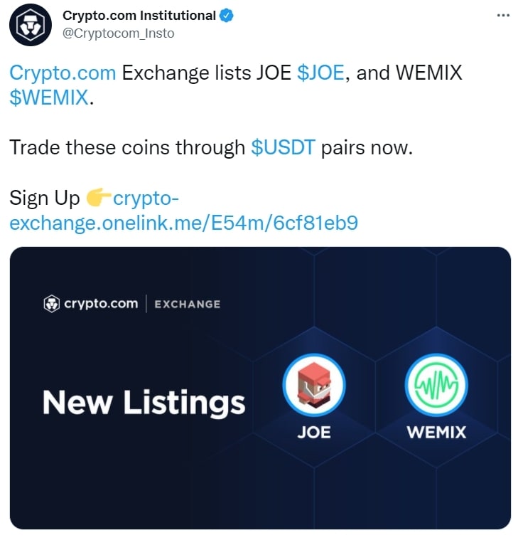 (크립토닷컴 트위터 캡처) ⓒ 뉴스1