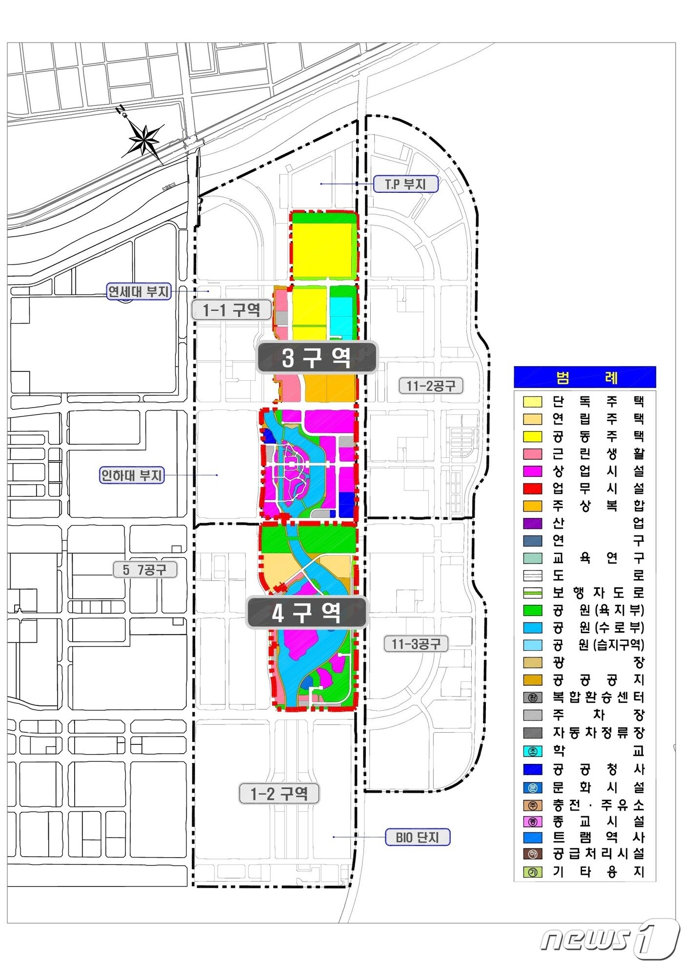 인천 송도11-1 3.4구역 위치도.ⓒ 뉴스1