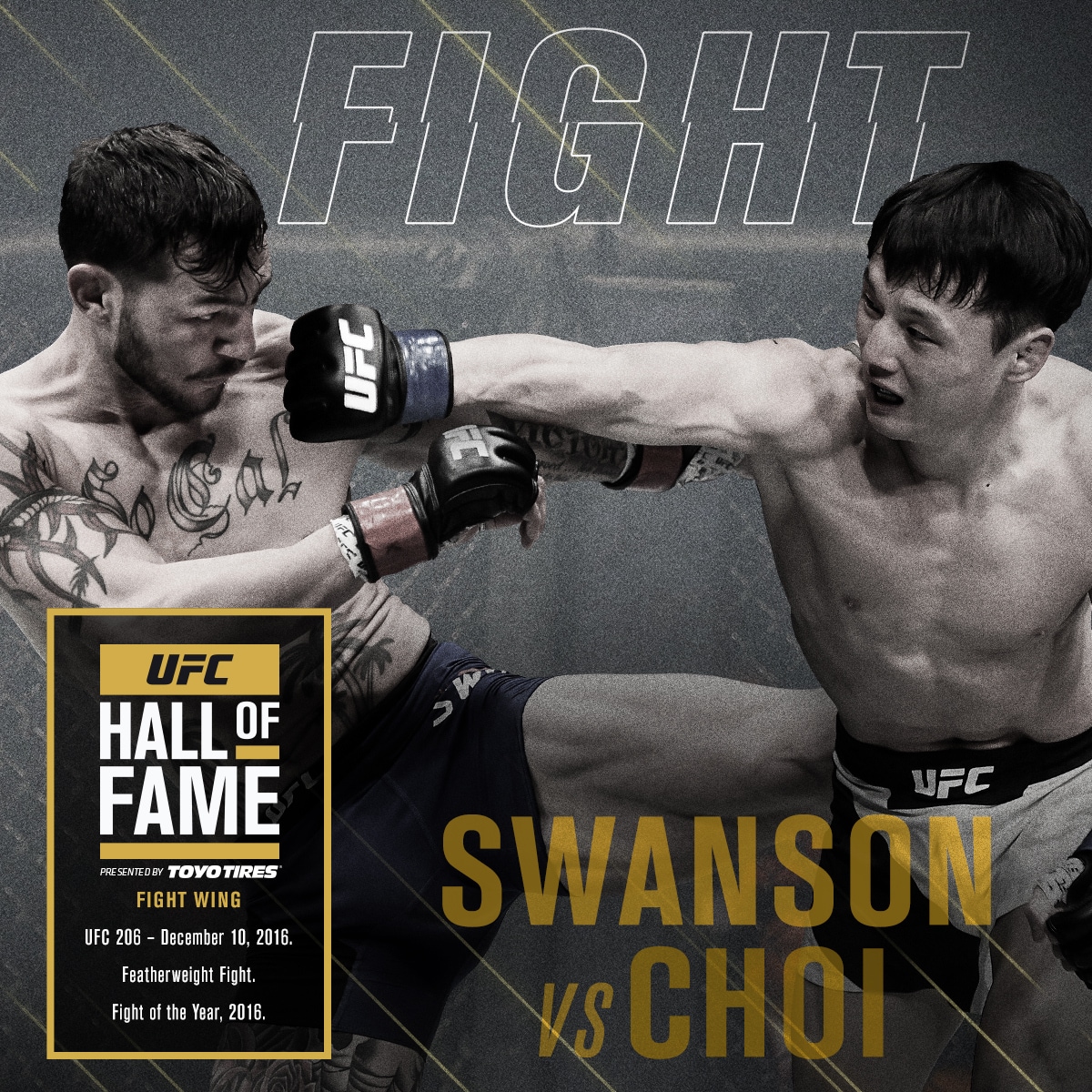 최두호와 컵 스완슨의 2016년 경기가 UFC 명예의 전당에 헌액됐다.(UFC SNS 캡처)ⓒ 뉴스1