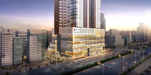 반도건설이 대구 최중심 상권인 반월당역에 선보이는 테라스 상가 ‘파피에르 반월당역’ 투시도ⓒ 뉴스1