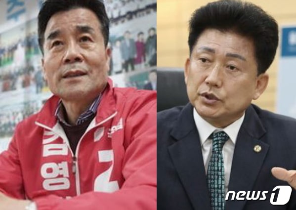왼쪽부터 김영길 국민의힘 울산 중구청장 후보, 박태완 더불어민주당 울산 중구청장 후보. ⓒ 뉴스1