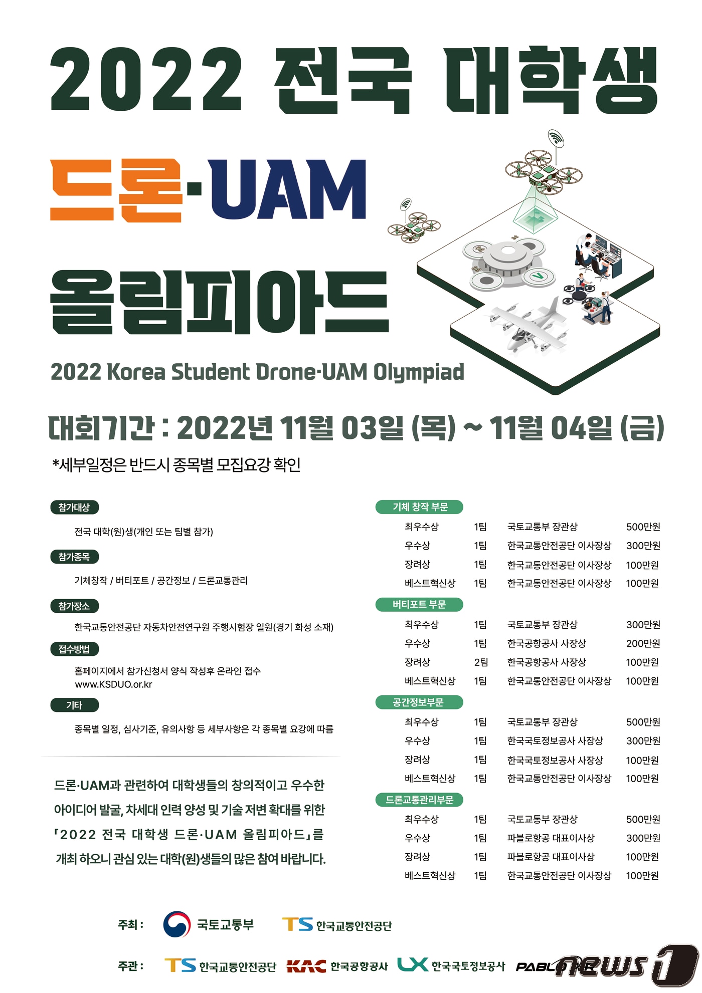 LX한국국토정보공사가 전국 대학(원)생을 대상으로 드론을 활용한 공간정보 아이디어를 공모한다./뉴스1