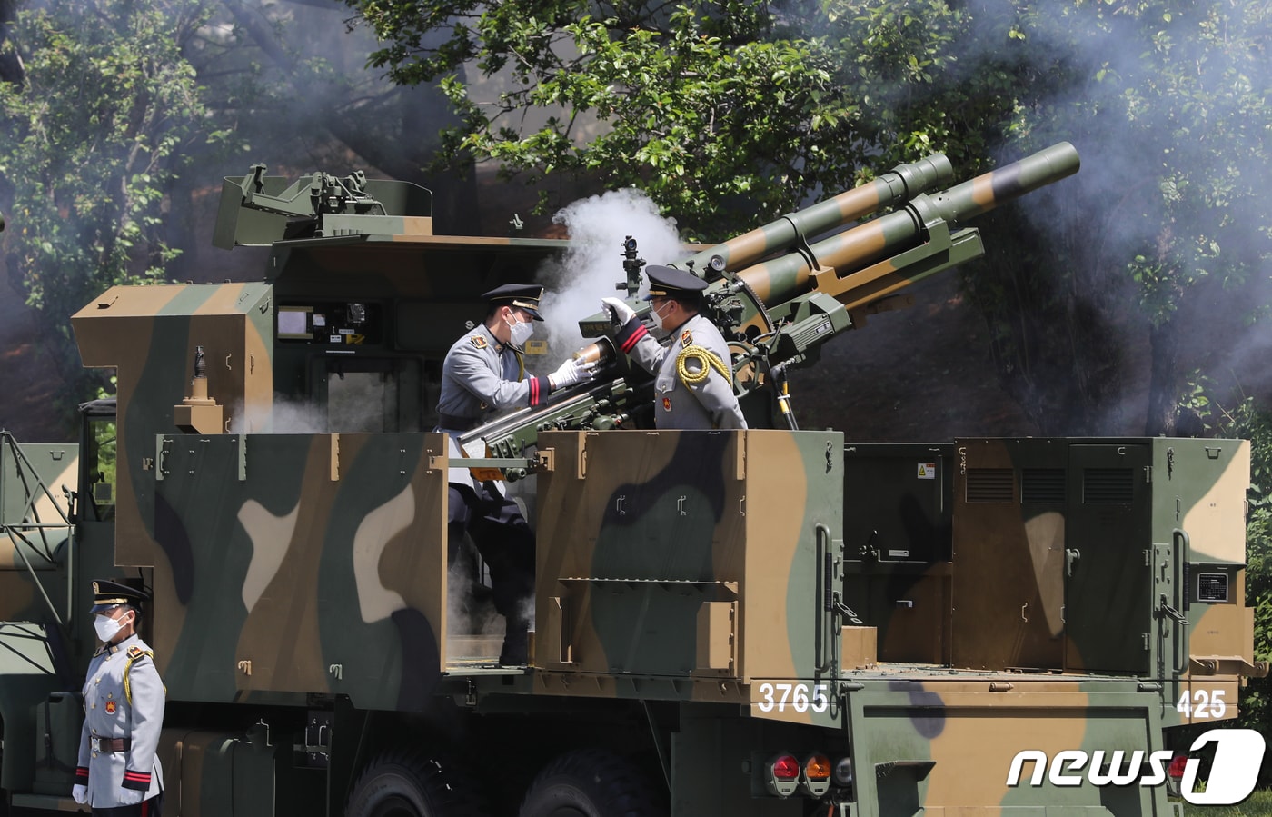 K105A1 차륜형 자주포.(공동취재)2022.5.9/뉴스1 ⓒ News1 허경 기자
