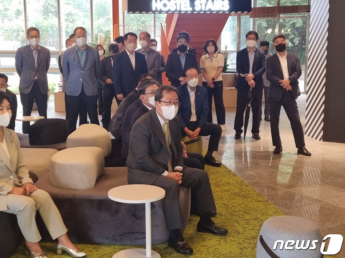조광한 남양주시장이 28일 조안면 '정약용 펀그라운드'를 방문해 최종 공사 진행 상황을 점검했다.ⓒ 뉴스1 양희문 기자