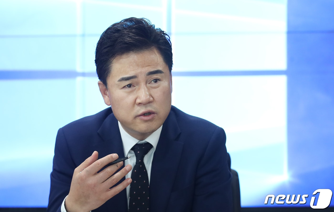 오언석 도봉구청장이 18일 서울 도봉구청 집무실에서 뉴스1과 인터뷰를 하고 있다. 2022.7.18/뉴스1 ⓒ News1 송원영 기자