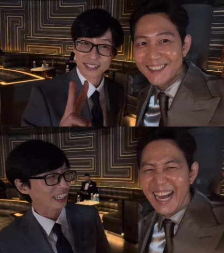 유재석(왼쪽)과 이정재 / 이정재 SNS 갈무리 ⓒ 뉴스1