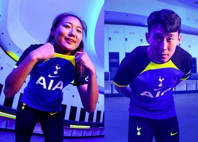 토트넘 홈페이지 메인에 등장한 조소현(왼쪽)과 손흥민(토트넘 홈페이지)ⓒ 뉴스1