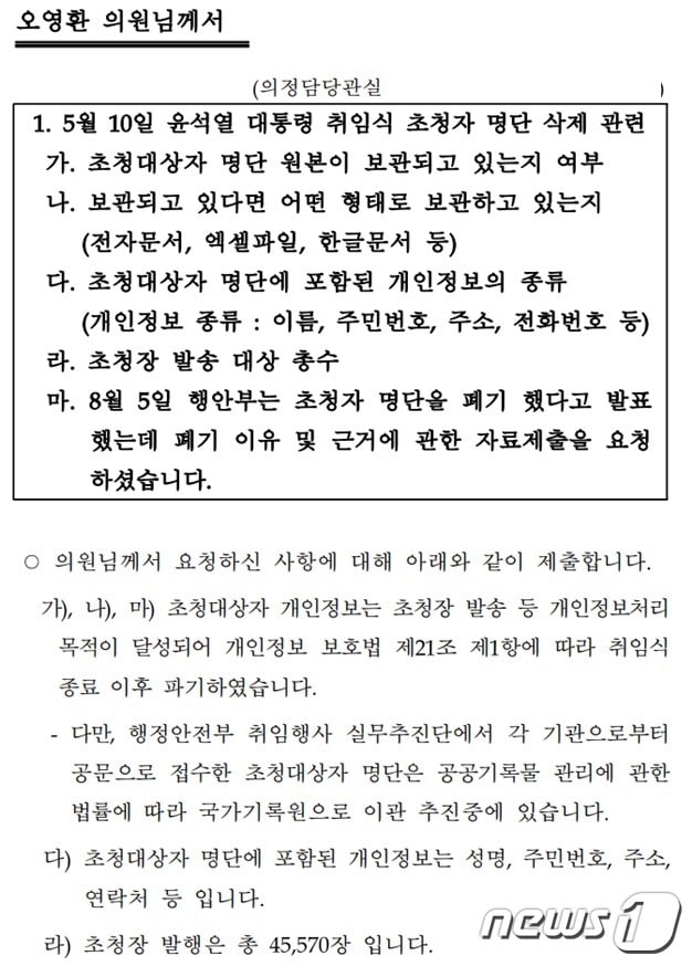 오영환 더불어민주당 의원실에서 행안부로부터 제출받은 자료(오영환 의원실 제공)