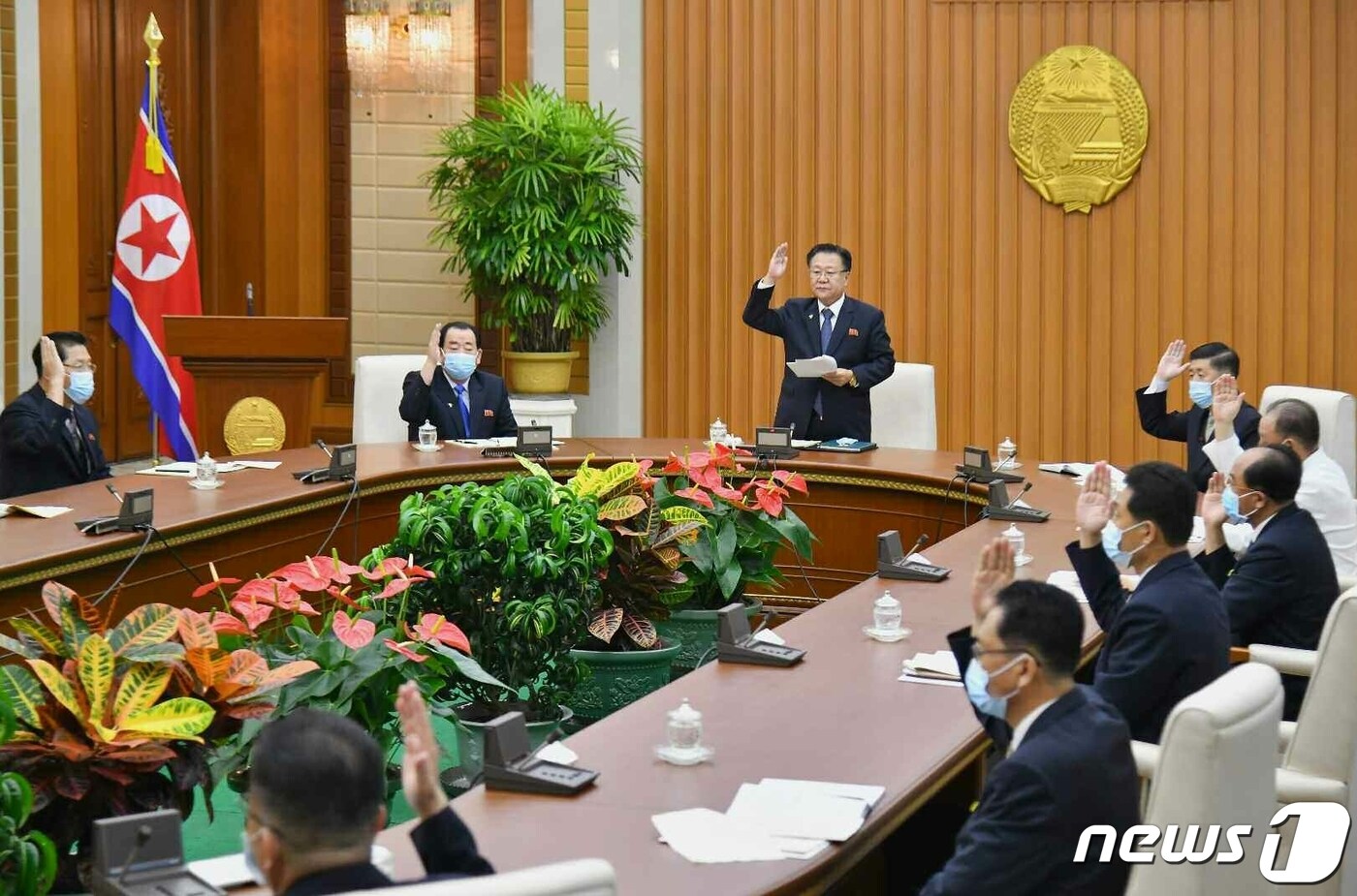 (평양 노동신문=뉴스1) = 북한 최고인민회의 상임위원회 제14기 제21차 전원회의. [국내에서만 사용가능. 재배포 금지. DB 금지. For Use Only in the Republic of Korea. Redistribution Prohibited] rodongphoto@news1.kr