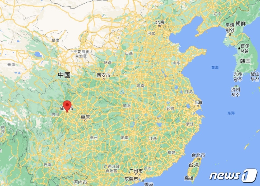 중국 청두 위치도 - 구글 갈무리