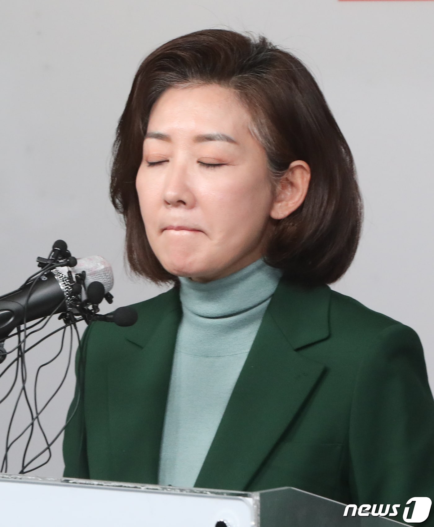 국민의힘 3·8 전당대회 출마를 고심했던 나경원 전 의원이 25일 서울 여의도 국힘의힘 중앙당사에서 기자회견을 열고 전당대회 불출마 입장을 밝히고 있다. ⓒ News1 허경 기자