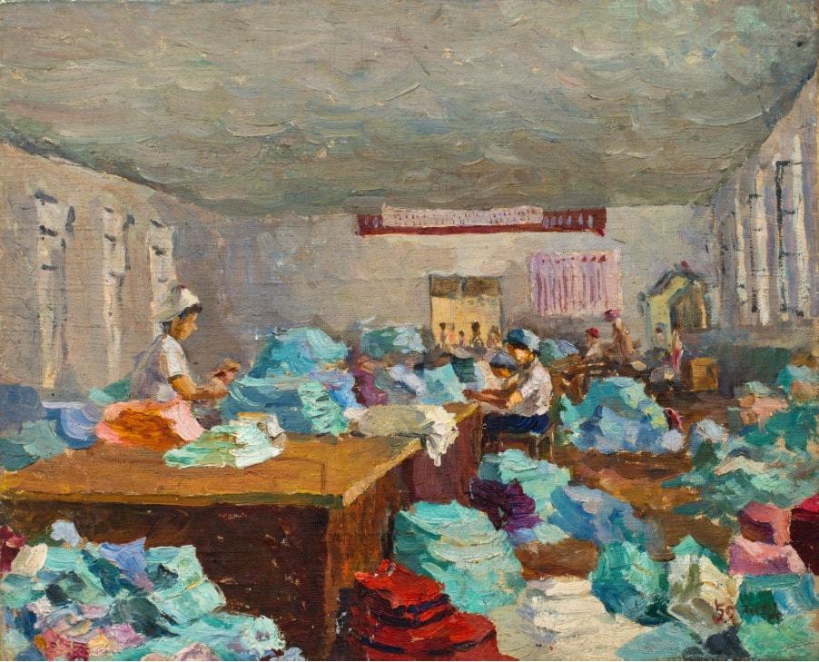 최재덕_집단공장_1950|캔버스에 유채|32×39cm (OCI미술관 제공)