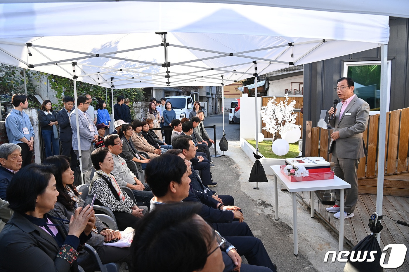 지난 11일 열린 하남시 덕풍동 도지재생 거점 공간 개소식 때 모습.&#40;하남시 제공&#41;