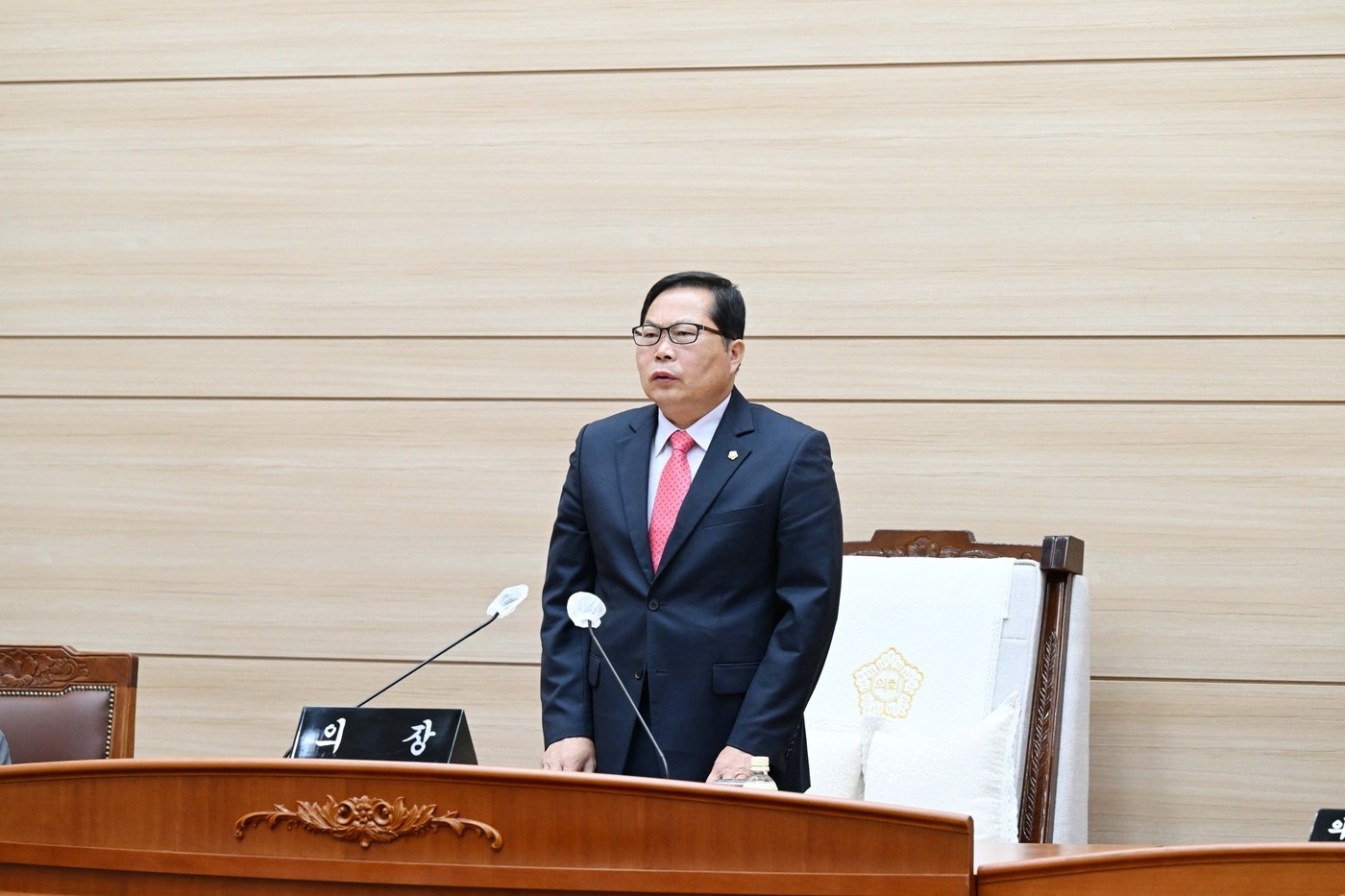 박상모 보령시의회 의장이 폐회사를 하고 있다.&#40;보령시의회 제공&#41;/뉴스1 