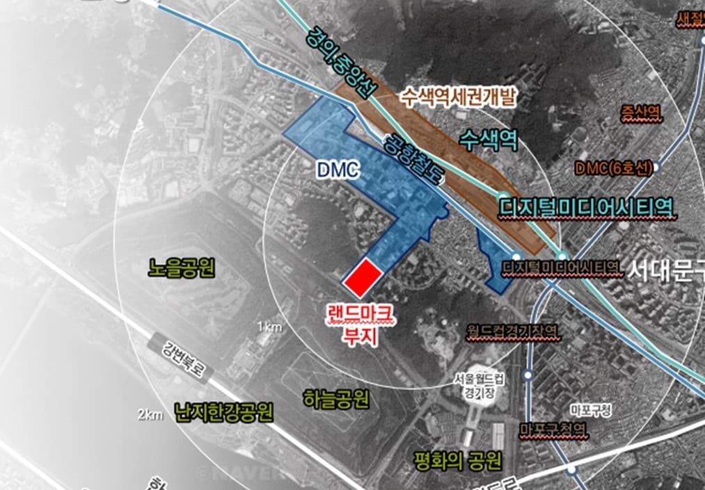 상암DMC 랜드마크 위치도(서울시 제공).