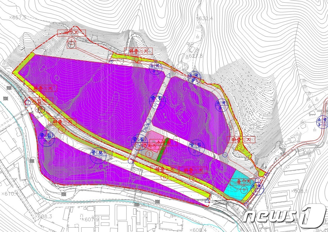 강원 태백시가 최근 계획 승인한 철암동 고터실 일반산업단지 토지이용계획도. (태백시 제공) 2023.10.30/뉴스1