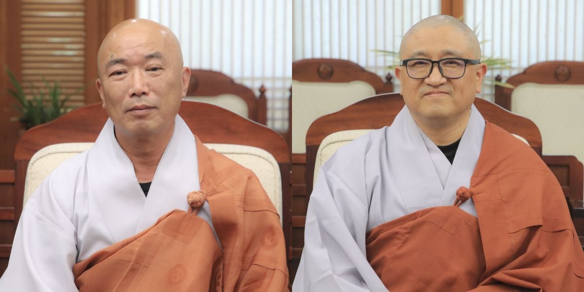 조계종 호법부장 서리 보운스님(왼쪽) 미래본부 사무국장 여해스님