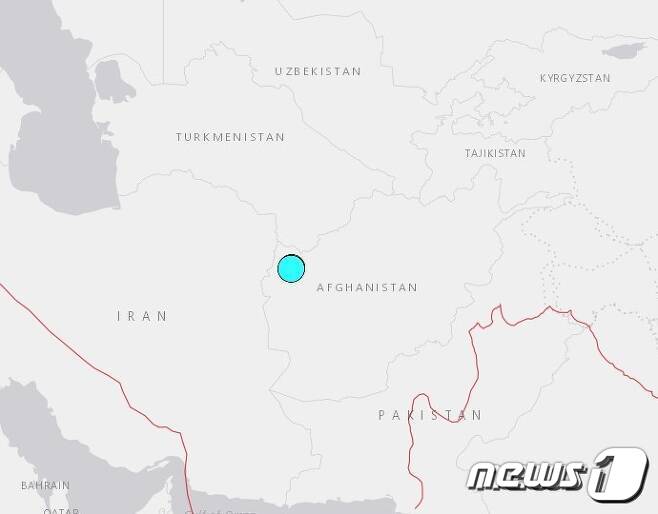 아프가니스탄 서부에서 7일 오전 발생한 규모 6.3 강진으로 120여 명이 사망했고 1000며 명이 부상했다. 출처: USGS