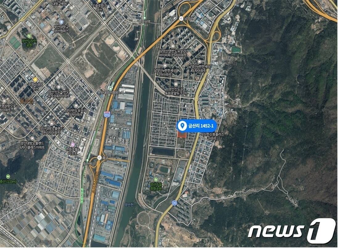 (가칭)석금산중학교 위치도 (양산교육지원청 제공)