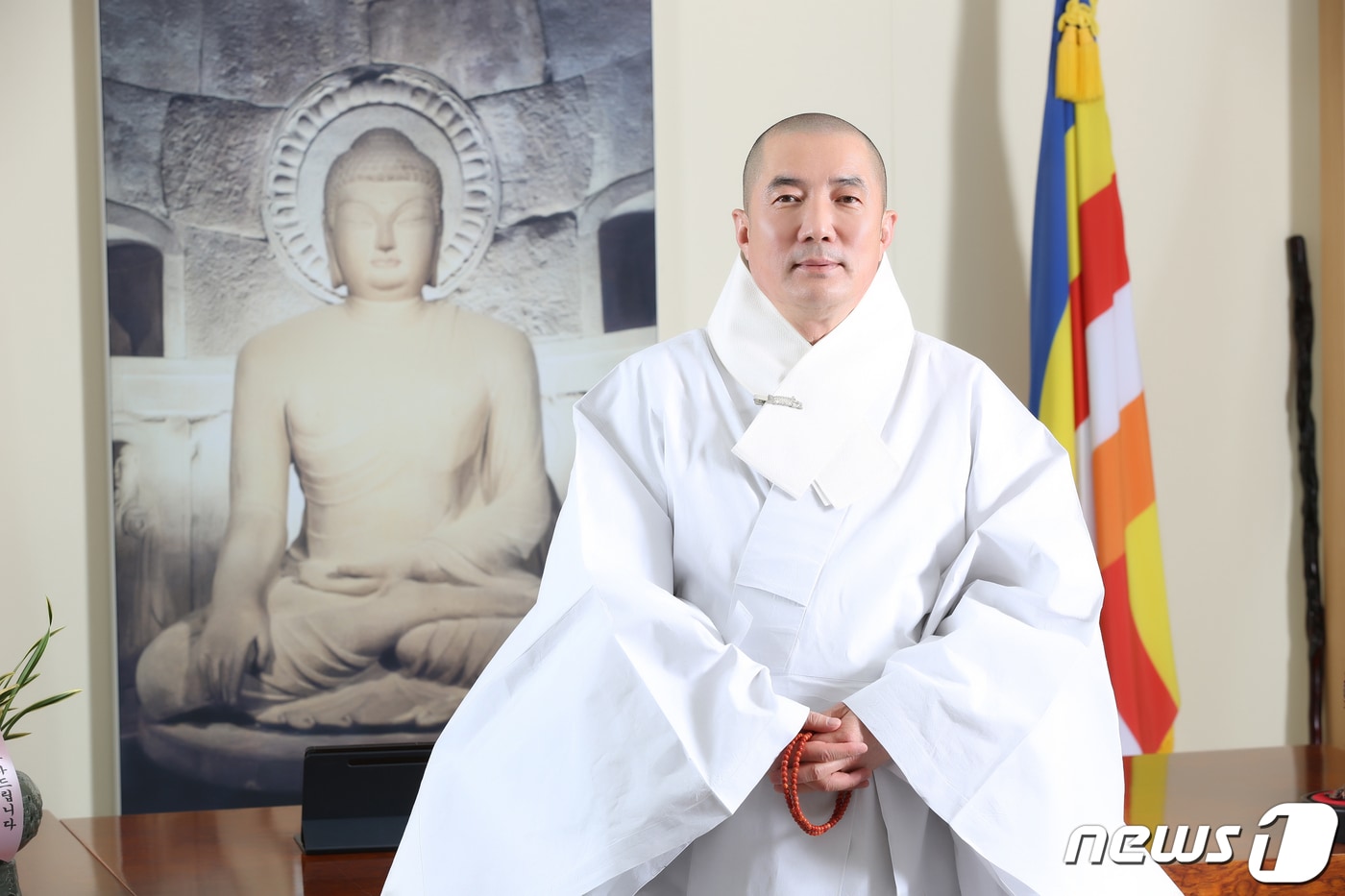 21일 동국대학교 제43대 이사장으로 중임 선출된 돈관스님.(동국대 제공)
