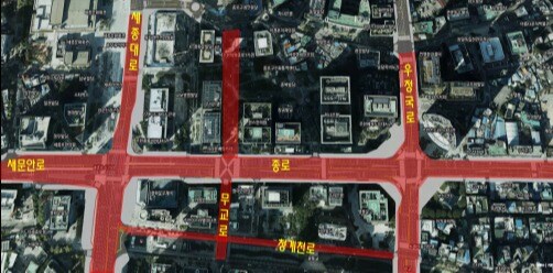 31일 오후 3시부터 1월1일 오전 7시까지 '제야의 종' 타종 행사장 인근 전면 통제 구간. (서울시 제공)