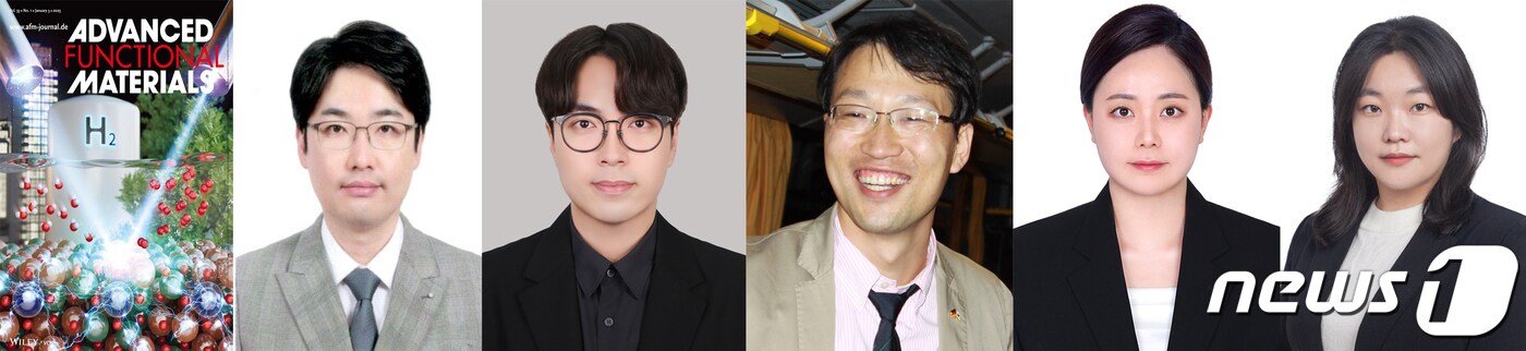 포스텍(포항공대)와 GIST(광주과학기술원) 공동연구팀이 수전해 기술을 통해 수소를 대량생산 할 수 있는 촉매를 개발했다.왼쪽부터 포스텍 조강우 교수, 포스텍 홍석화, 이재영 GIST교수,한가연, 황지민 공동연구팀.(포스텍제공)2023.2.1/뉴스1
