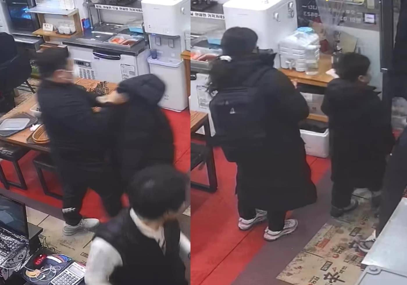 강원도의 한 식당에 어린아이와 함께 온 부부가 8만원가량의 음식값을 내지 않고 달아났다. ('보배드림' 갈무리)