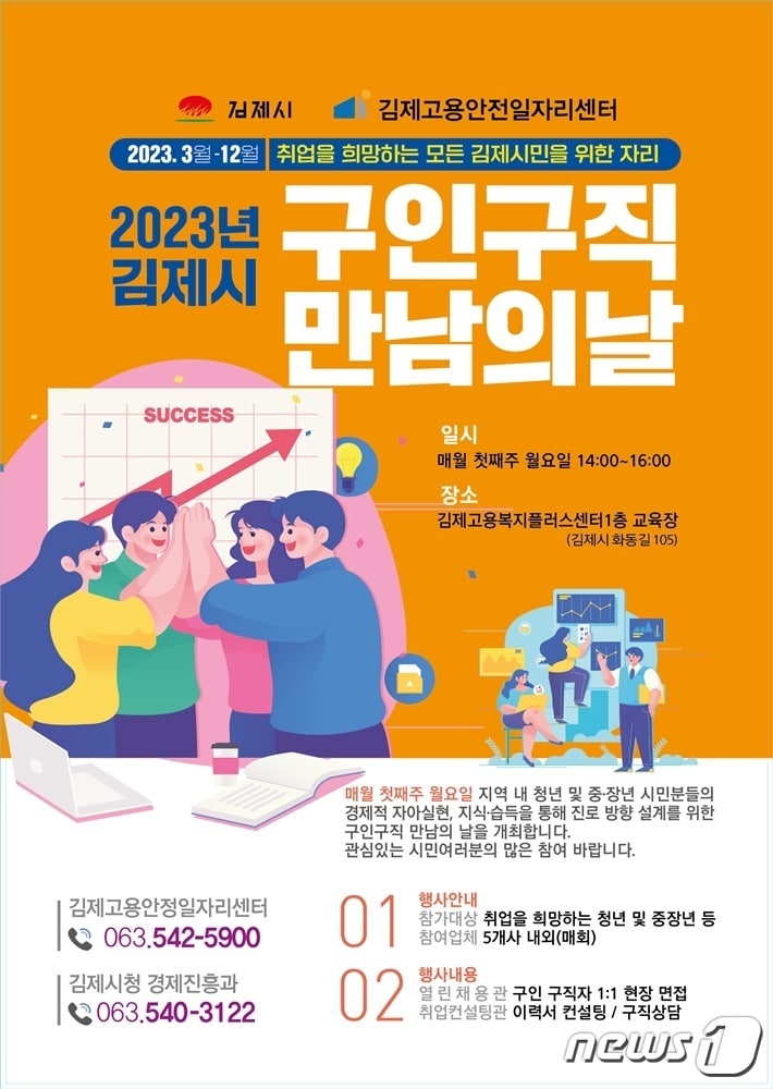 전북 김제시가 매월 첫째주 월요일 구인·구직 만남의 날을 운영한다.&#40;김제시제공&#41; 2023.2.28/뉴스1