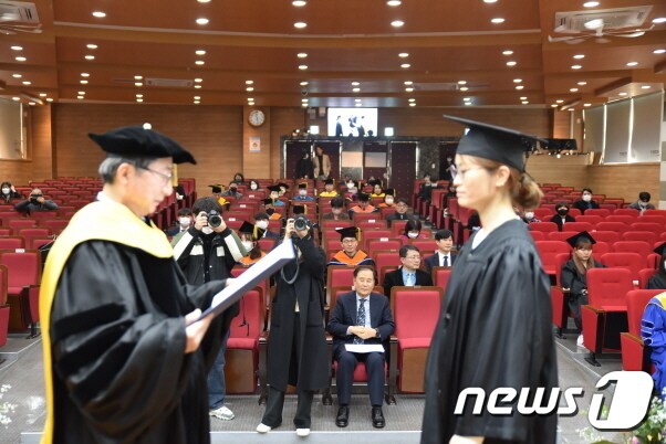 전북 전주비전대학교 2022학년도 학위수여식이 7일 대강당에서 개최됐다.(전주비전대 제공) 2023.2.7/뉴스1