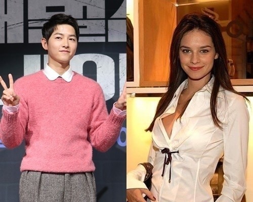 송중기(왼쪽)와 케이티 루이스 사운더스 / 사진=뉴스1 권현진기자