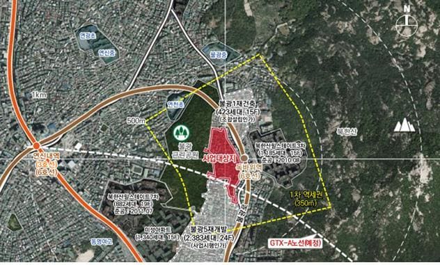 독바위역세권 재개발정비구역 위치도(서울시 제공)
