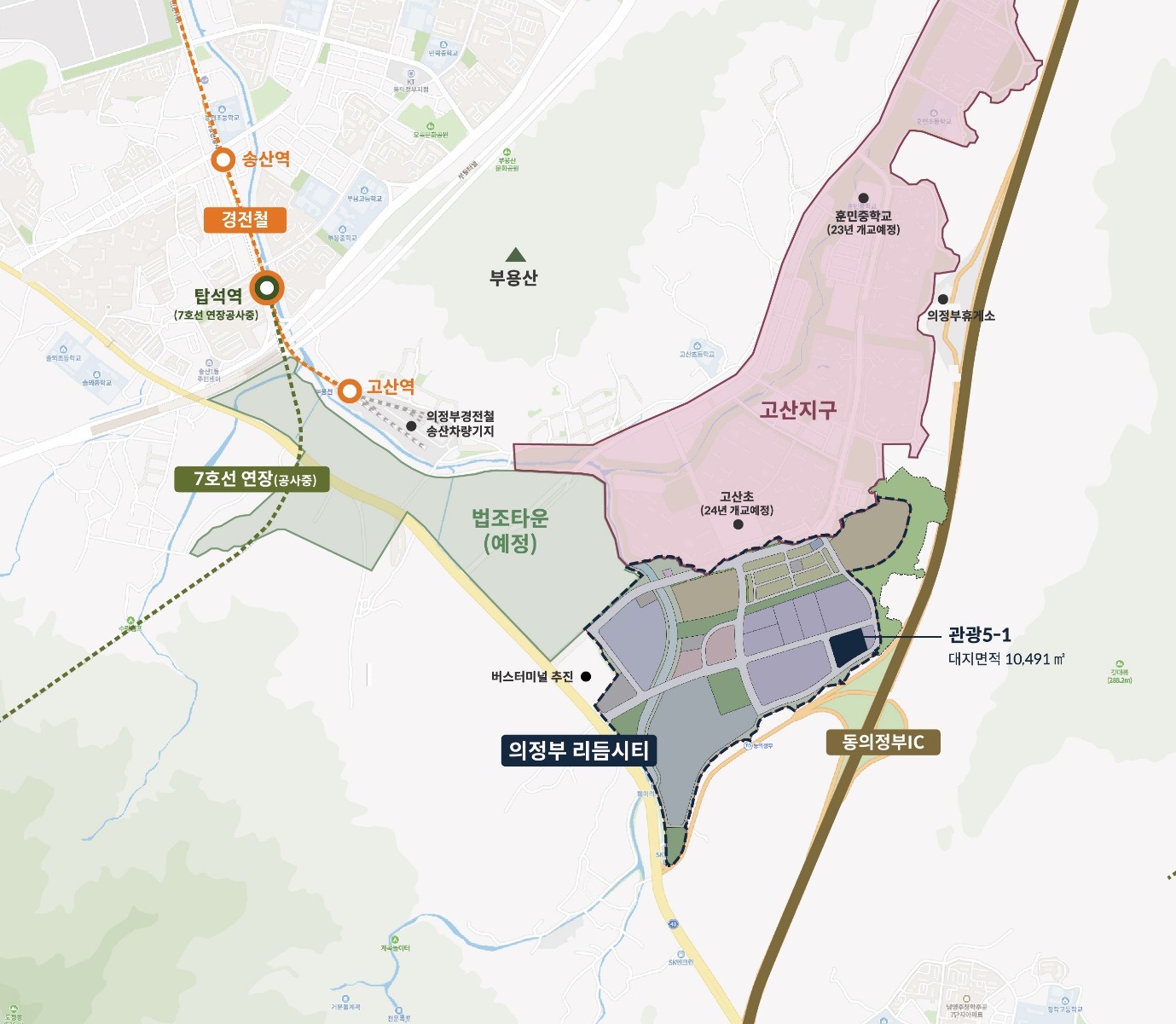 관광5-1부지 광역위치도.(의정부리듬시티 제공)