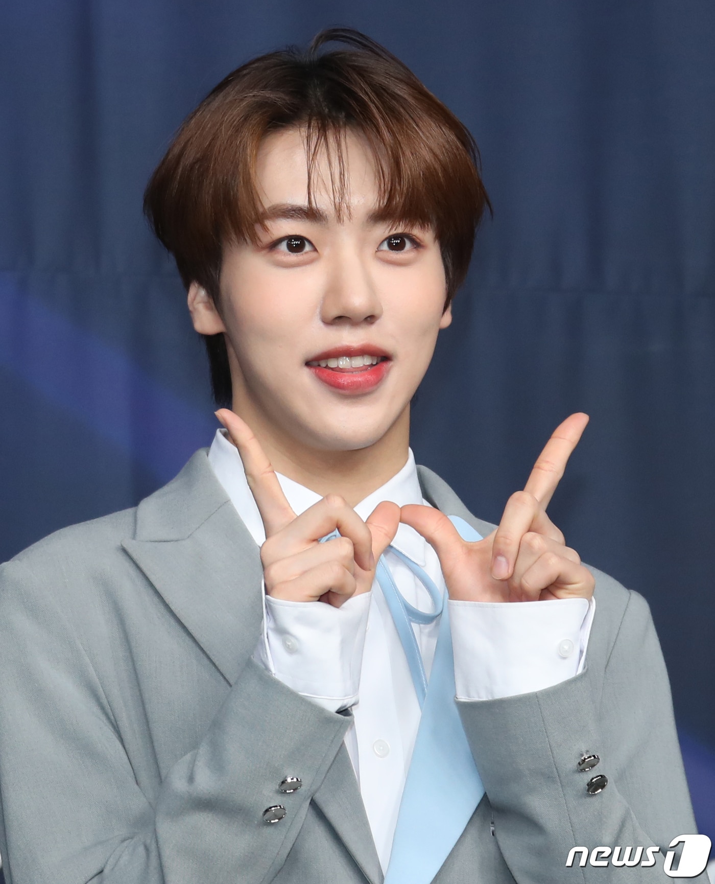 연습생 차웅기가 29일 서울 CJ E&M CENTER 에서 열린 Mnet ‘보이즈 플래닛’ 생존자 신고식에서 포즈를 취하고 있다. 2023.3.29/뉴스1 ⓒ News1 권현진 기자