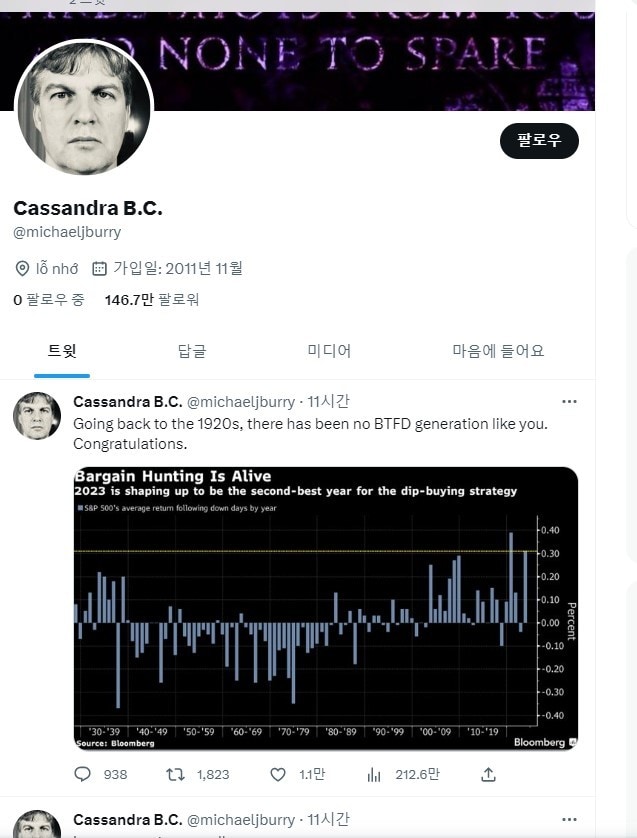 마이클 버리 트위터 