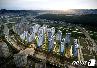 대전 유성구 원신흥동 갑천1블록 트리풀시티 힐스테이트 아파트 조감도.(대전도시공사 제공)/뉴스1