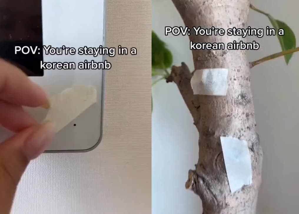 한 트위터리안이 한국 숙소에서 불법촬영 피해를 걱정하는 여행객이 많다며 몰카 탐지기를 추천했다. (트위터)