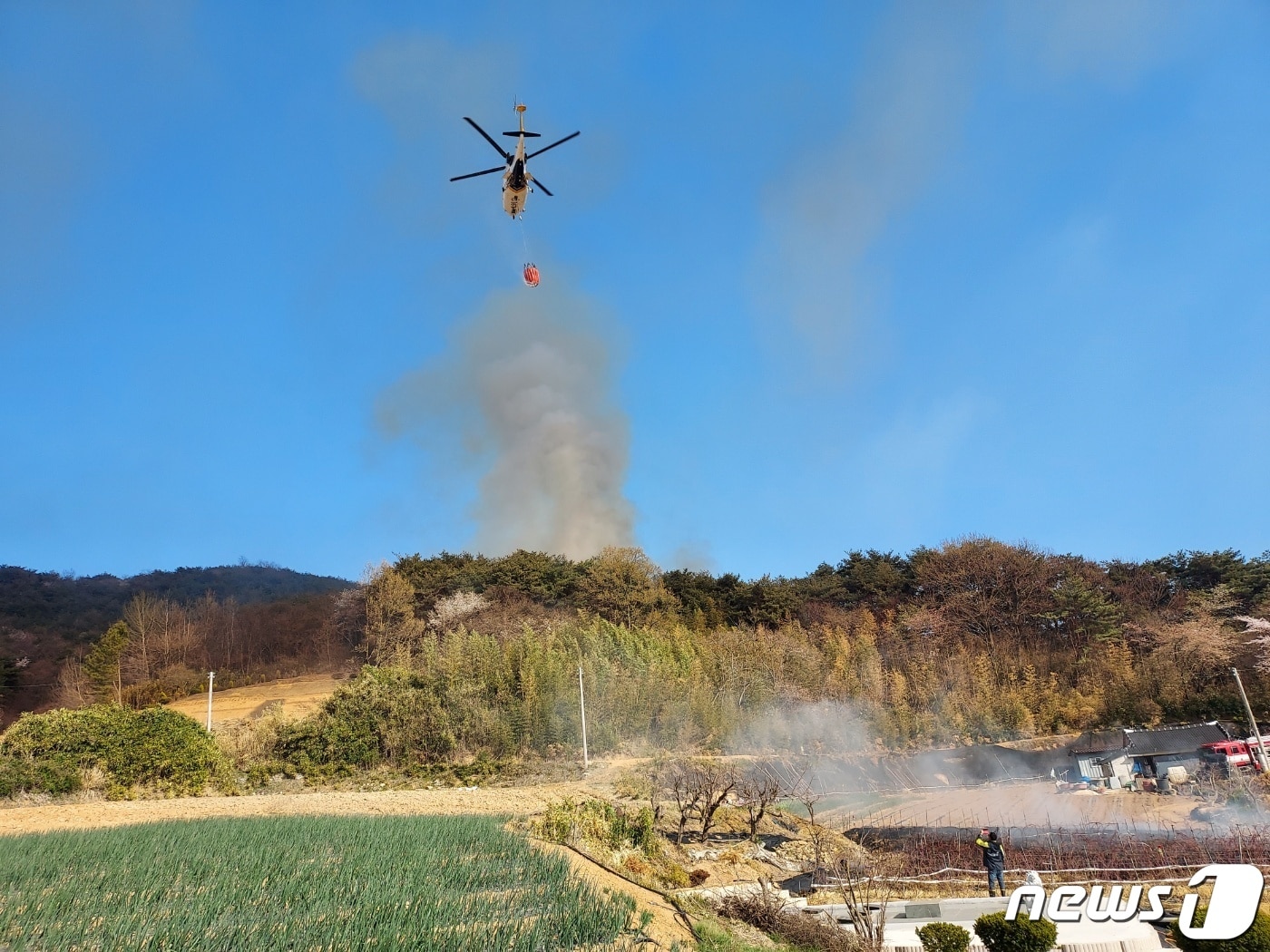 2일 오후 3시19분께 전북 고창군 상하면 송곡리 한 야산에서 불이 났다.&#40;전북소방본부 제공&#41;2023.4.2/뉴스1