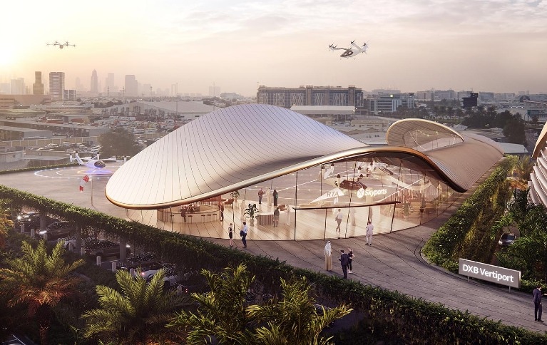 영국 건축회사 '포스터 앤드 파트너스'가 공개한 에어 택시 터미널 콘셉트 디자인. (공식 홈페이지 갈무리) 2023.04.27.