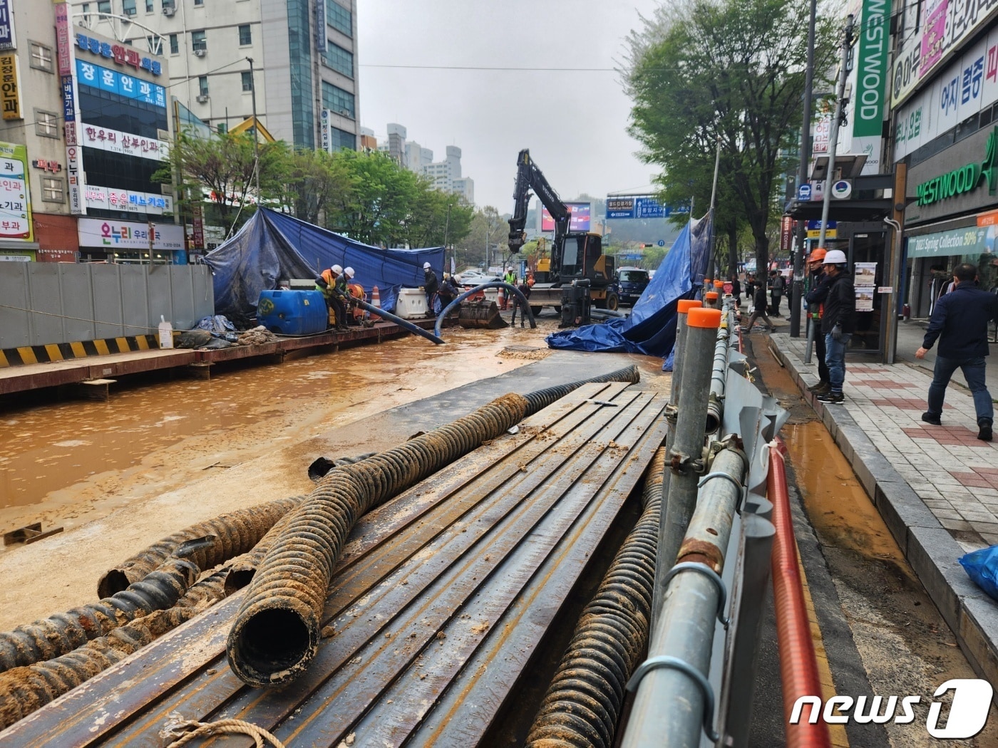 지하철 공사 상수도관이 파열 자료사진. &#40;사진은 기사 내용과 무관함&#41; / 뉴스1 ⓒ News1