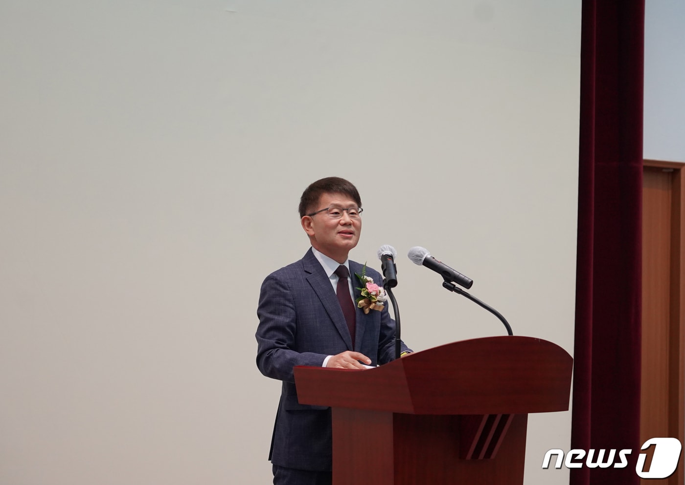 양성광 한국기초과학지원연구원 원장이 11일 대전 본원 강당에서 취임사를 하고 있다.(KBSI 제공)/뉴스1