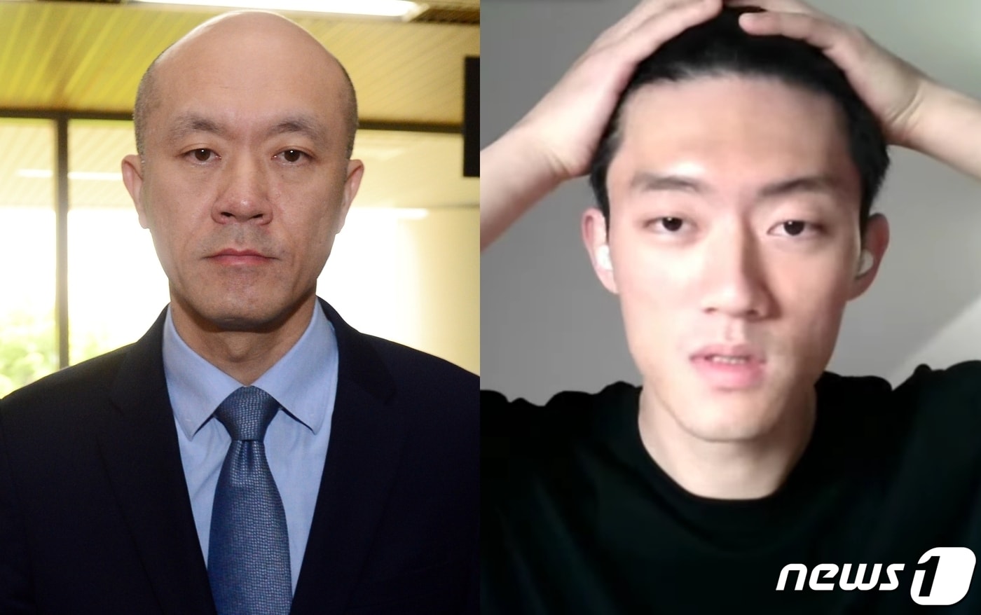 전재용(왼쪽) 전 비엘에셋 대표와 그의 아들 전우원씨. (뉴스1/ 유튜브 갈무리)