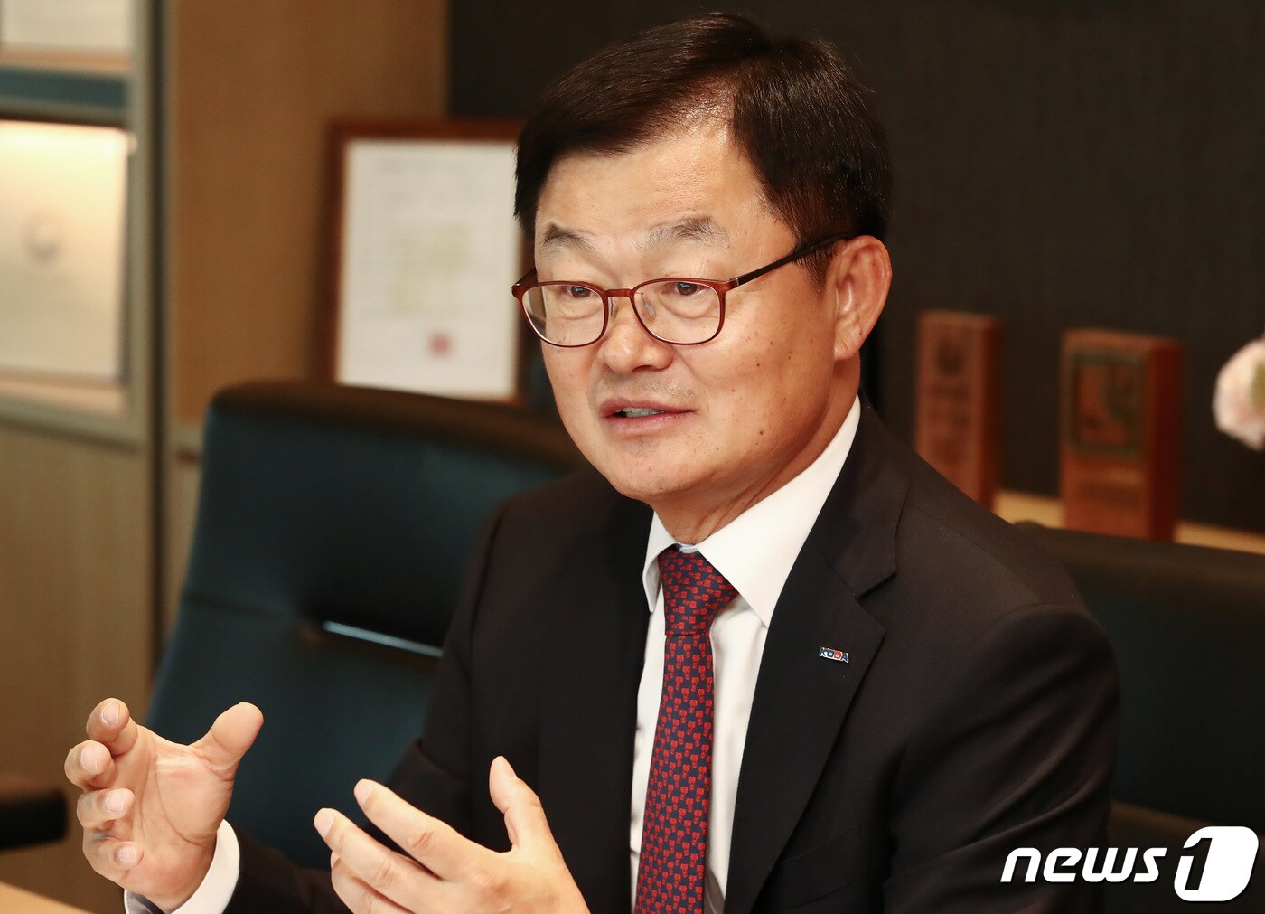 김승배 한국부동산개발협회장이 17일 서울 강남구 협회 사무실에서 뉴스1과 인터뷰를 하고 있다. 2023.5.17/뉴스1 ⓒ News1 김민지 기자